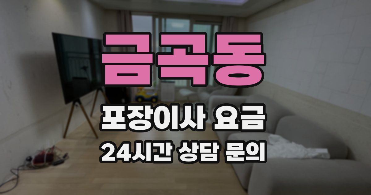 금곡동 포장이사 요금