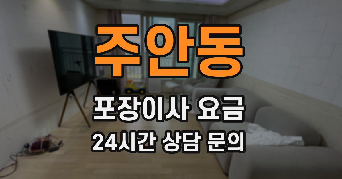 주안동 포장이사 요금