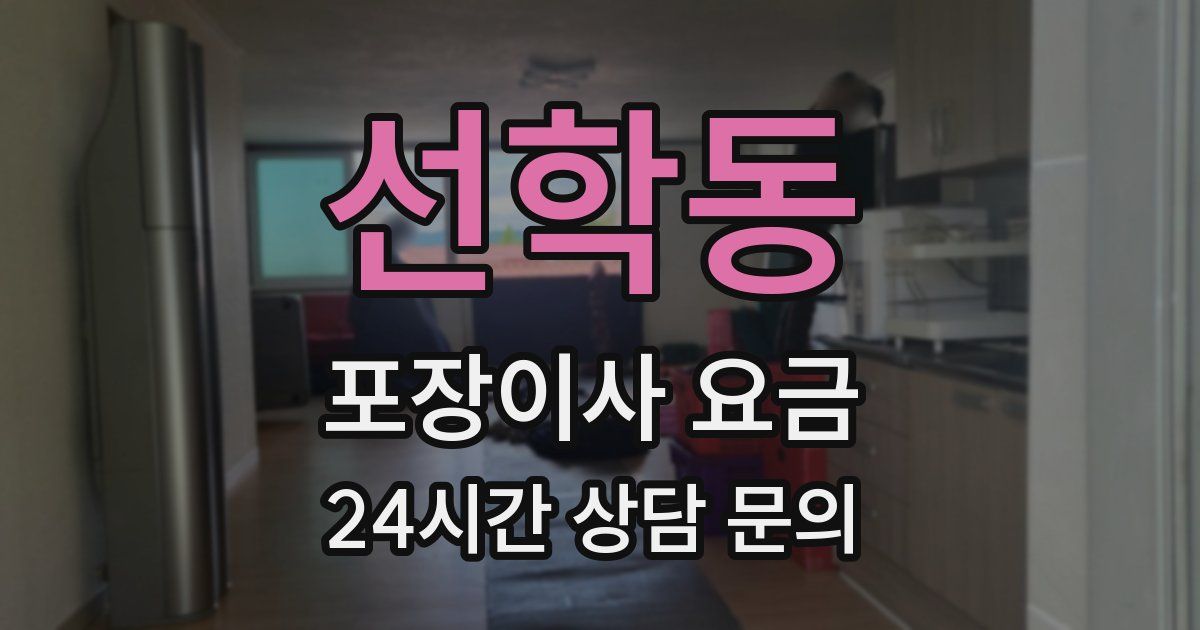 선학동 포장이사 요금
