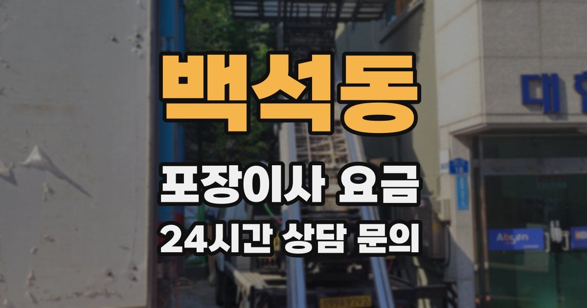 백석동 포장이사 요금