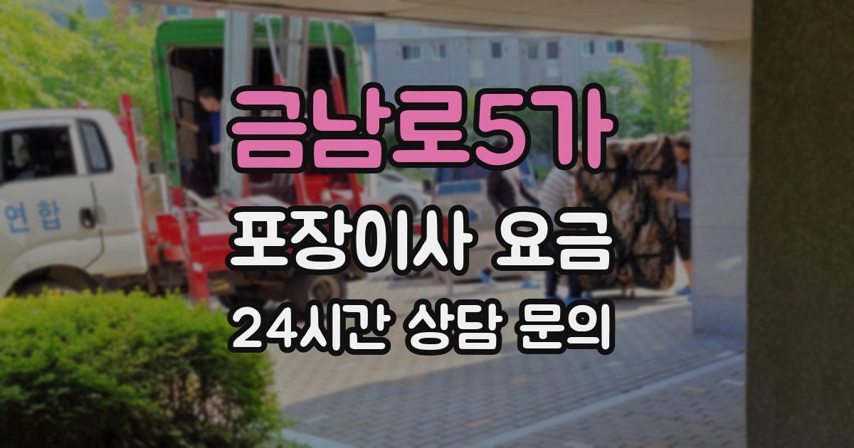 금남로5가 포장이사 요금