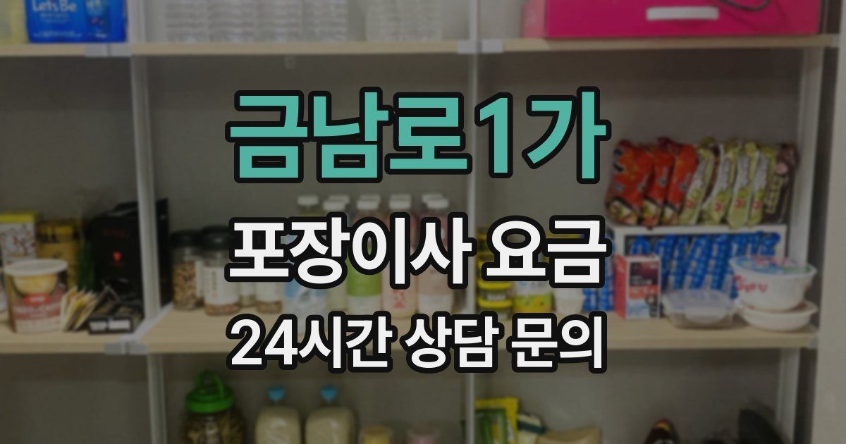 금남로1가 포장이사 요금
