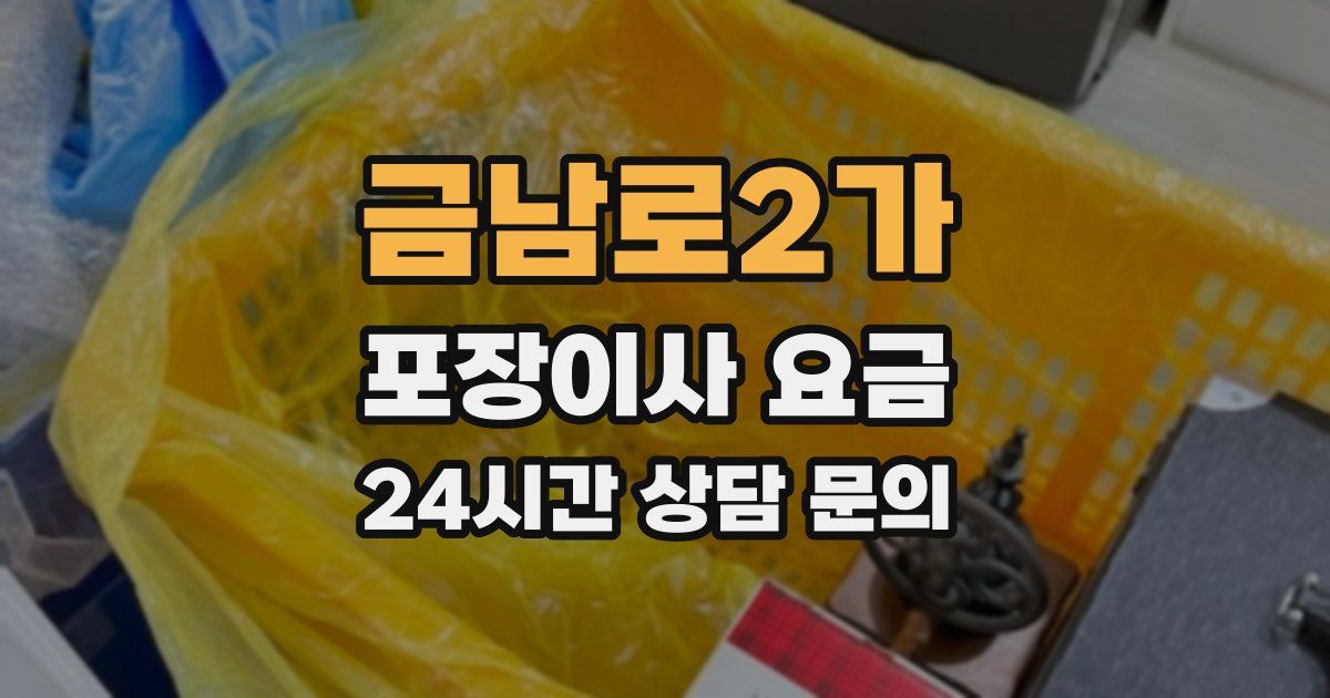 금남로2가 포장이사 요금