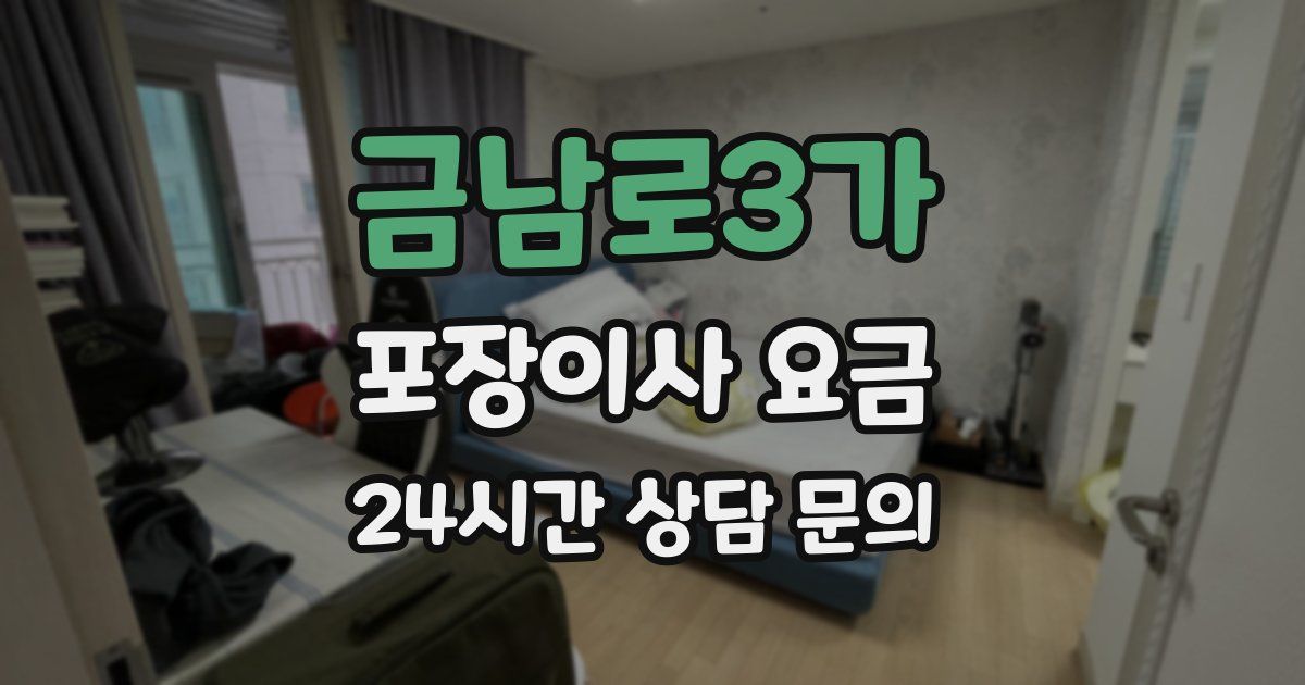 금남로3가 포장이사 요금
