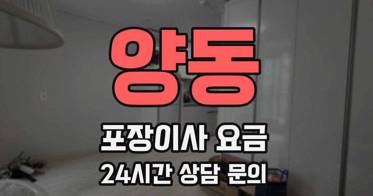 양동 포장이사 요금