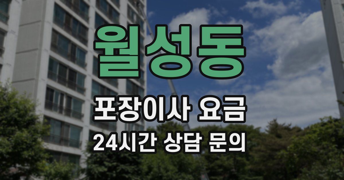 월성동 포장이사 요금