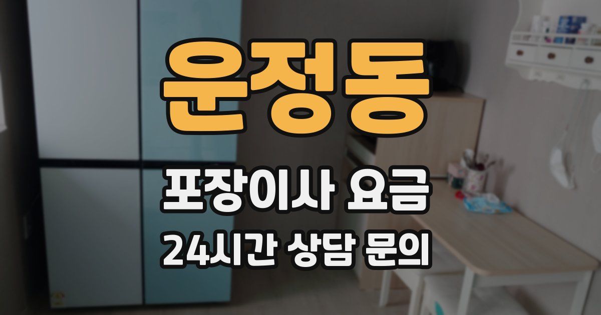 운정동 포장이사 요금