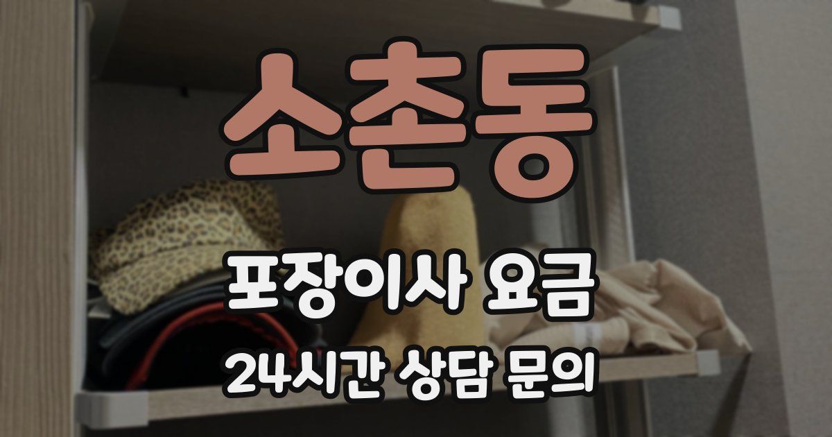 소촌동 포장이사 요금
