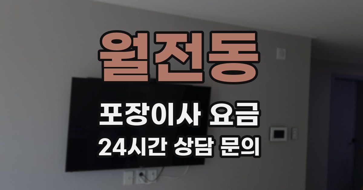 월전동 포장이사 요금