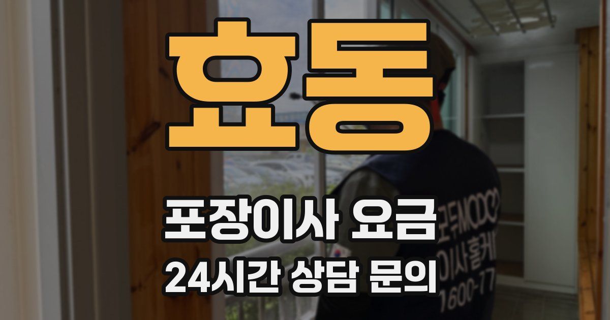 효동 포장이사 요금