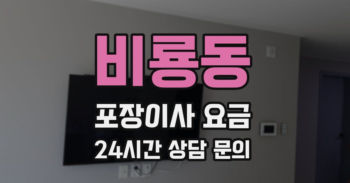 비룡동 포장이사 요금