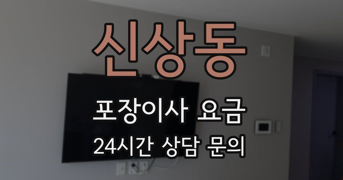 신상동 포장이사 요금