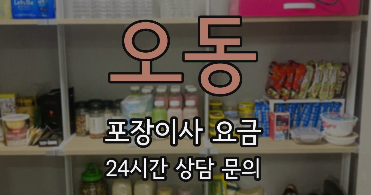 오동 포장이사 요금