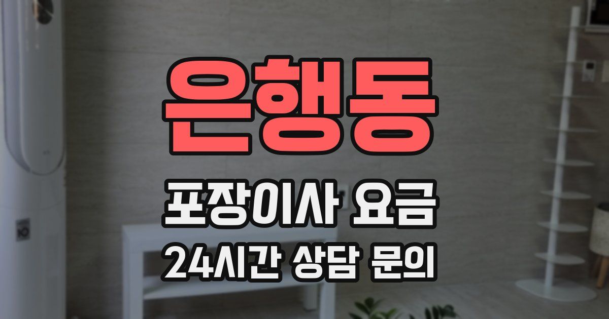 은행동 포장이사 요금