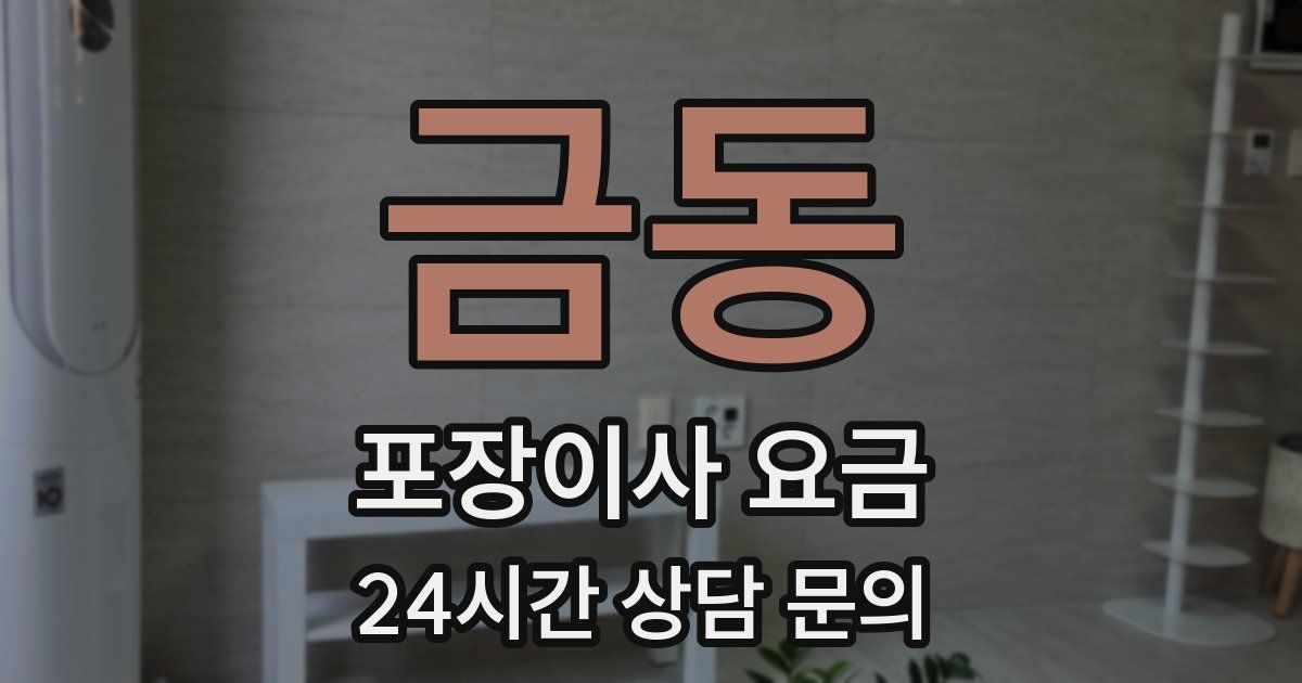 금동 포장이사 요금
