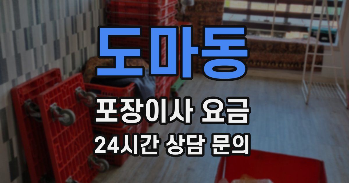 도마동 포장이사 요금