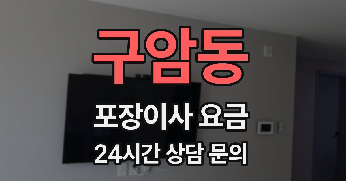 구암동 포장이사 요금