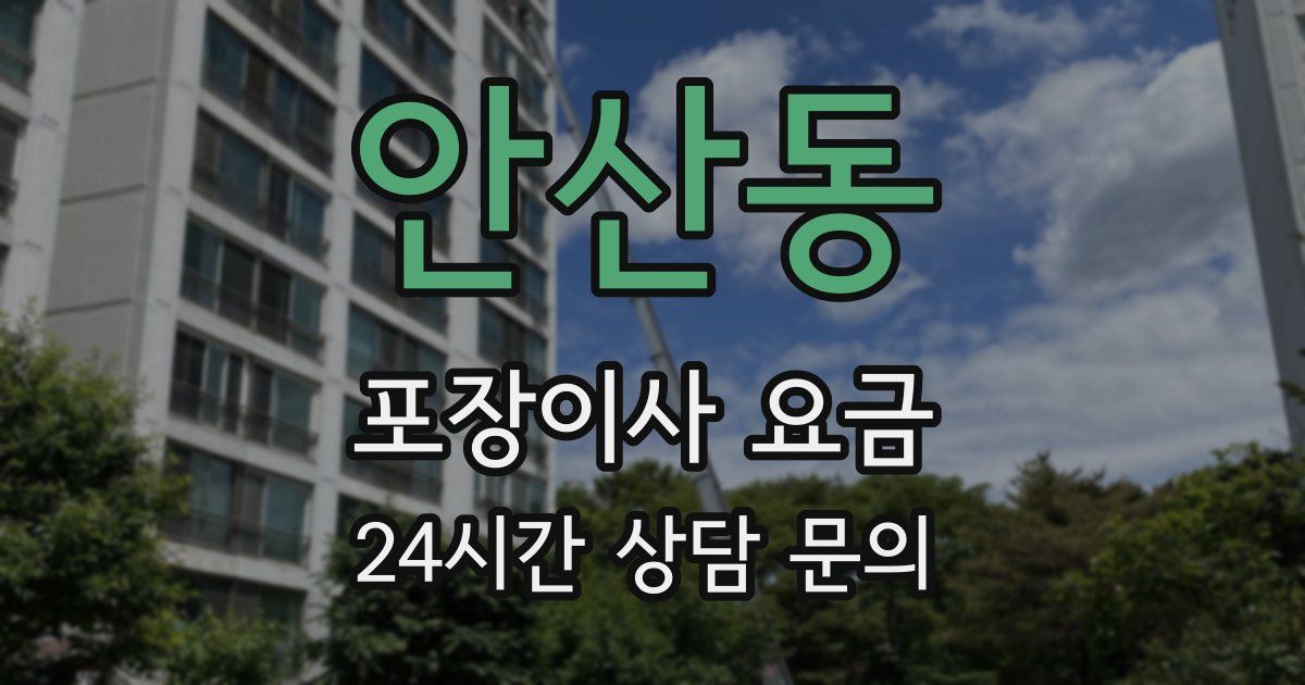 안산동 포장이사 요금