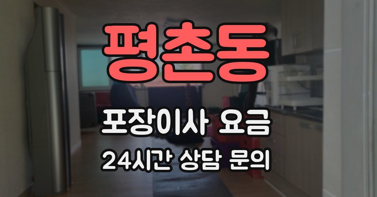 평촌동 포장이사 요금