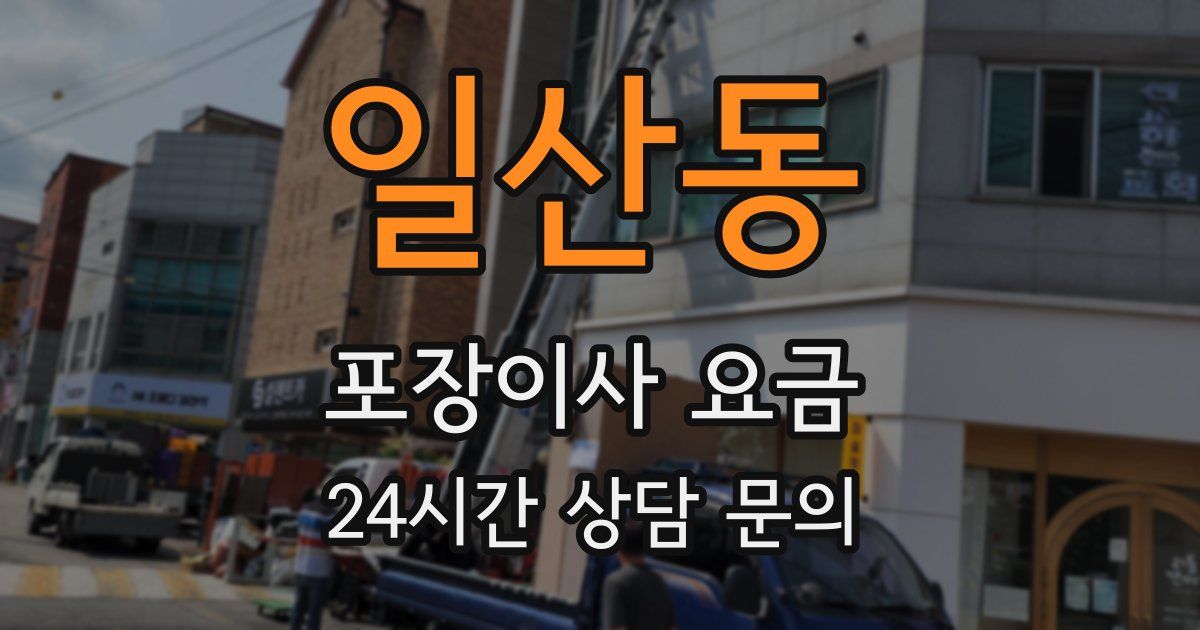일산동 포장이사 요금