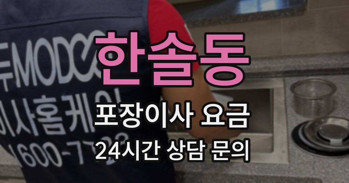 한솔동 포장이사 요금