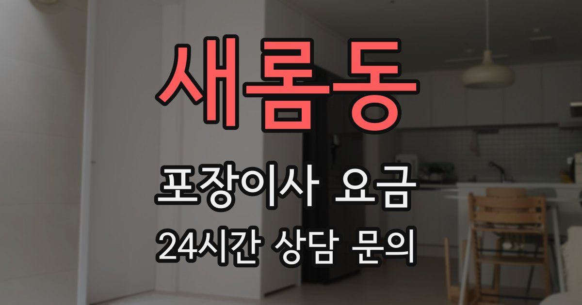 새롬동 포장이사 요금