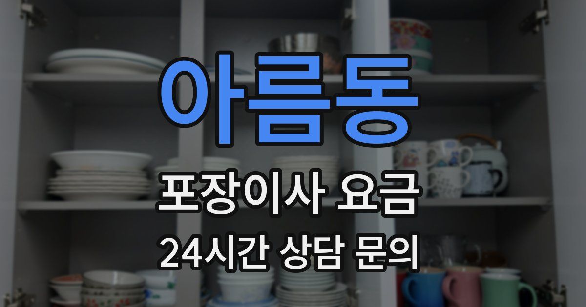 아름동 포장이사 요금