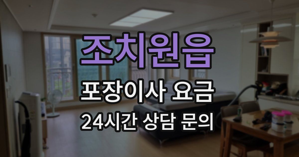 조치원읍 포장이사 요금