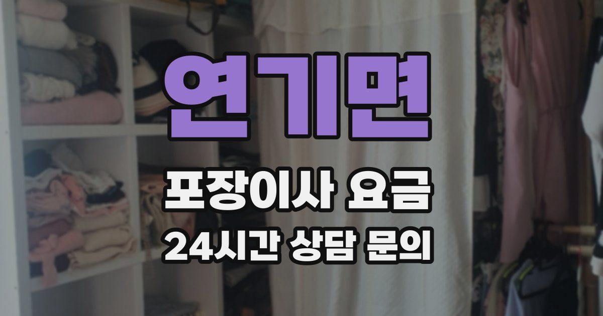연기면 포장이사 요금