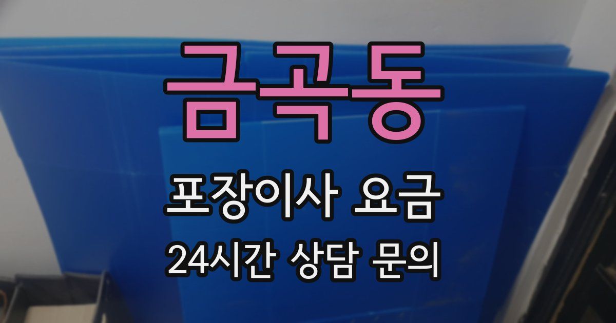 금곡동 포장이사 요금