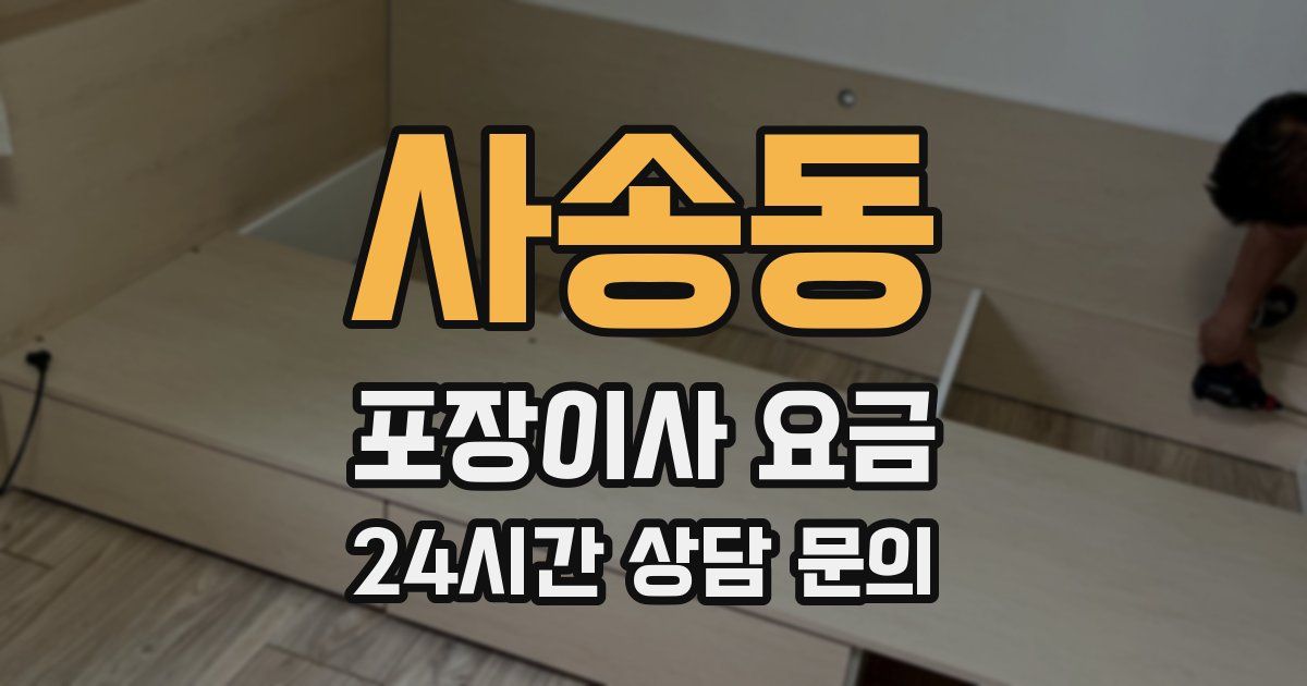 사송동 포장이사 요금