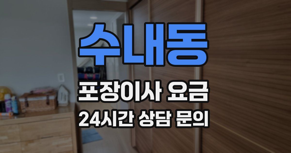 수내동 포장이사 요금