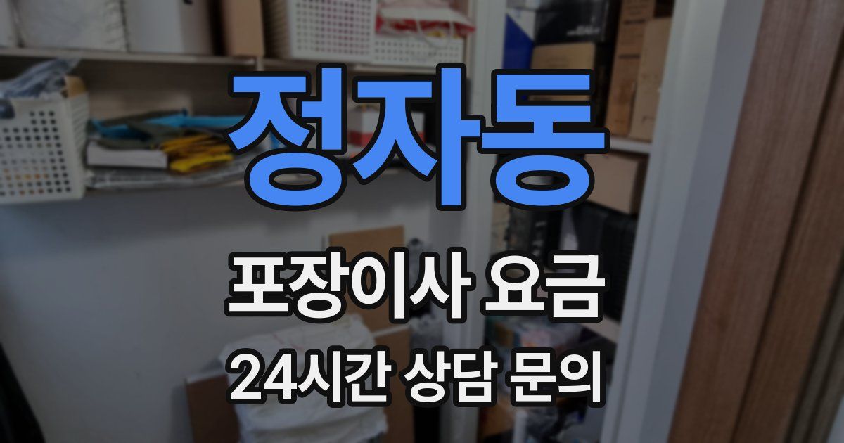 정자동 포장이사 요금
