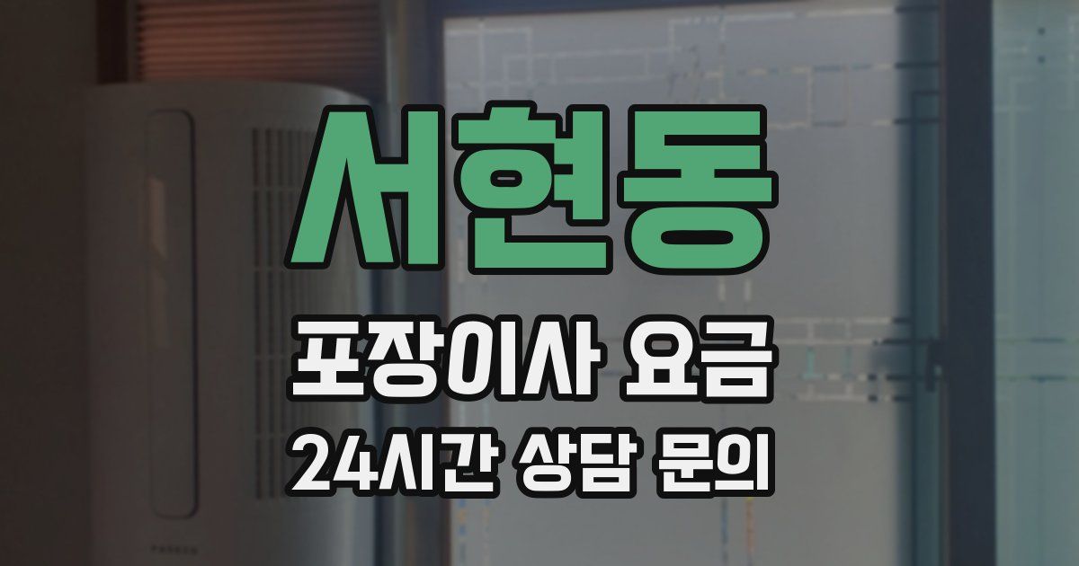 서현동 포장이사 요금