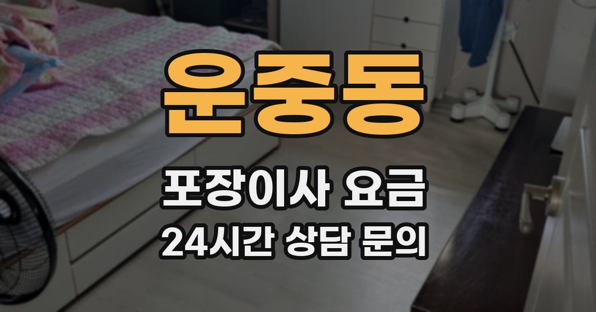 운중동 포장이사 요금