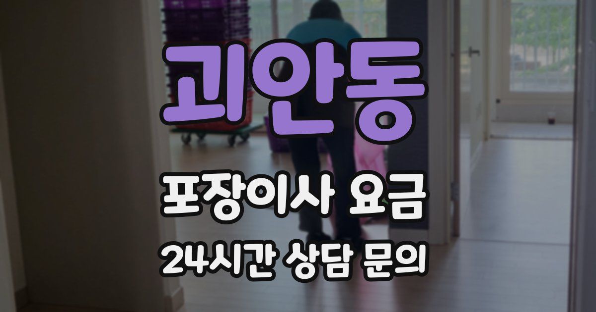괴안동 포장이사 요금