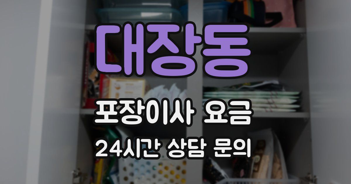 대장동 포장이사 요금