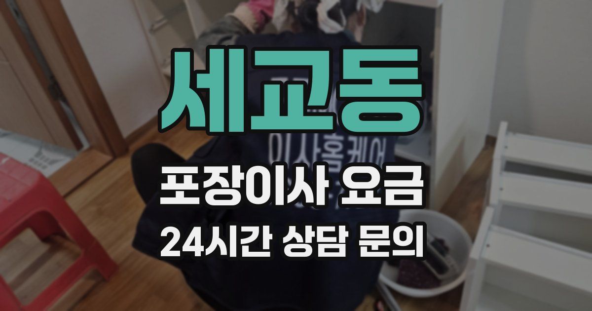 세교동 포장이사 요금