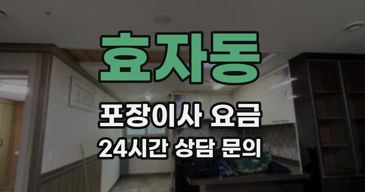 효자동 포장이사 요금