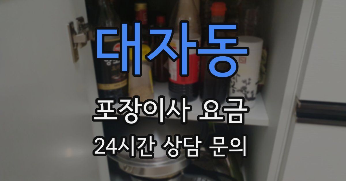 대자동 포장이사 요금