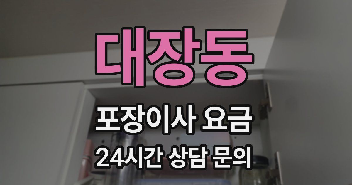 대장동 포장이사 요금