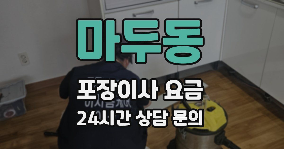 마두동 포장이사 요금