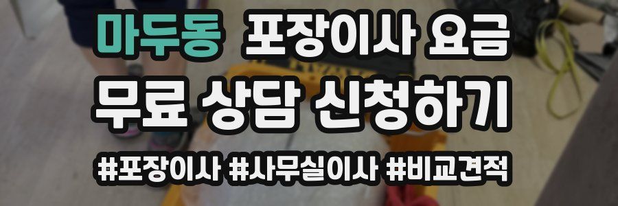 마두동 포장이사 요금