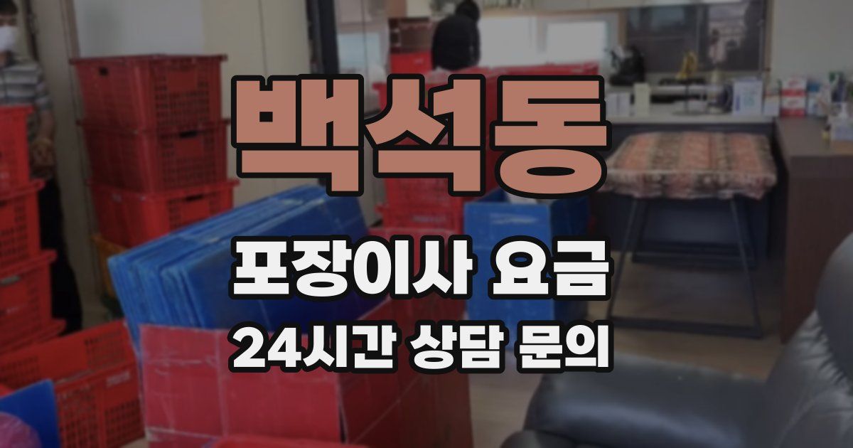 백석동 포장이사 요금
