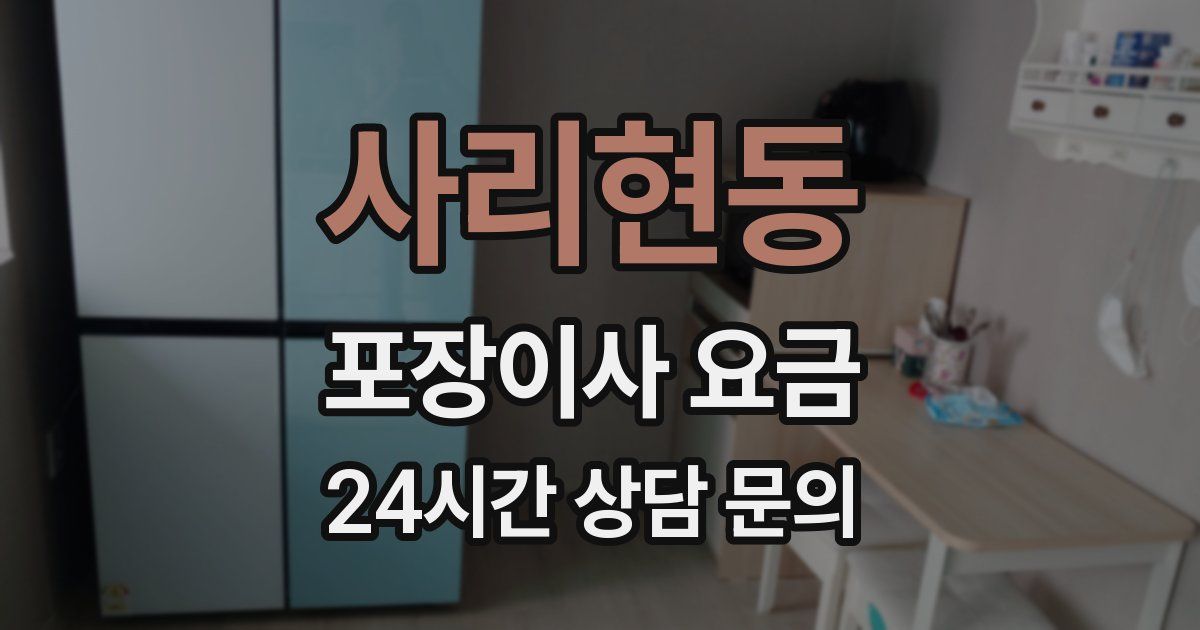 사리현동 포장이사 요금