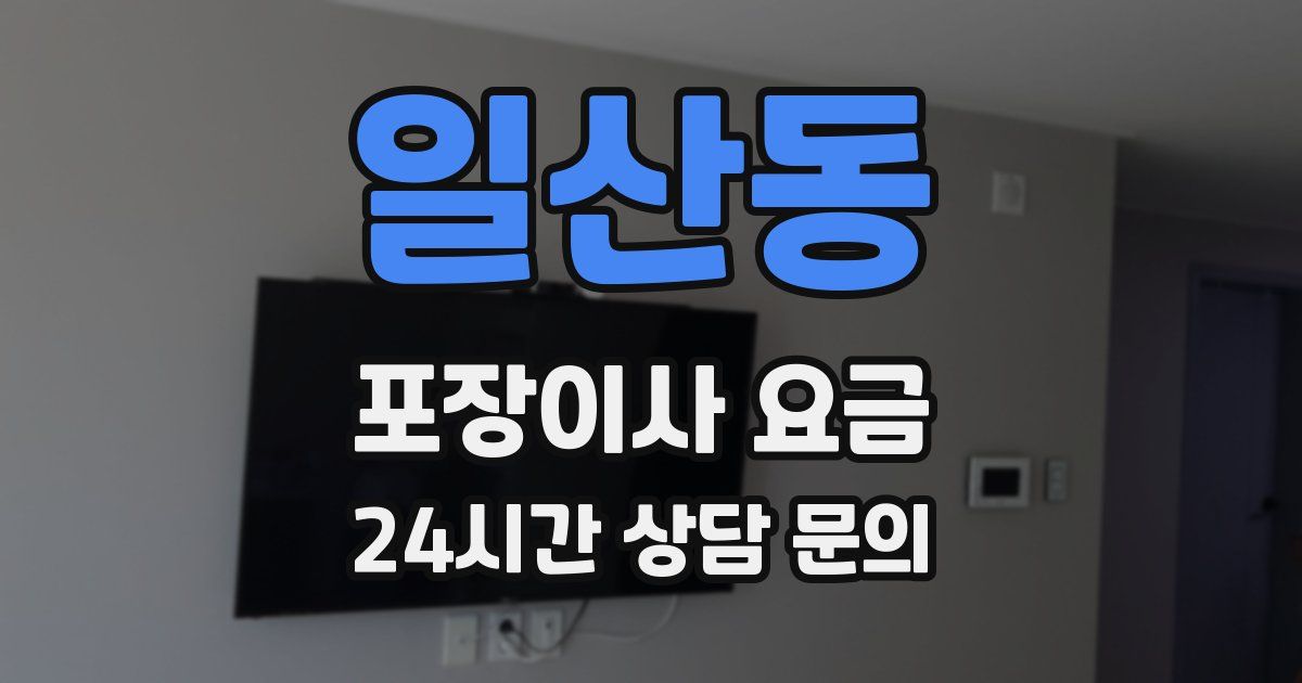 일산동 포장이사 요금