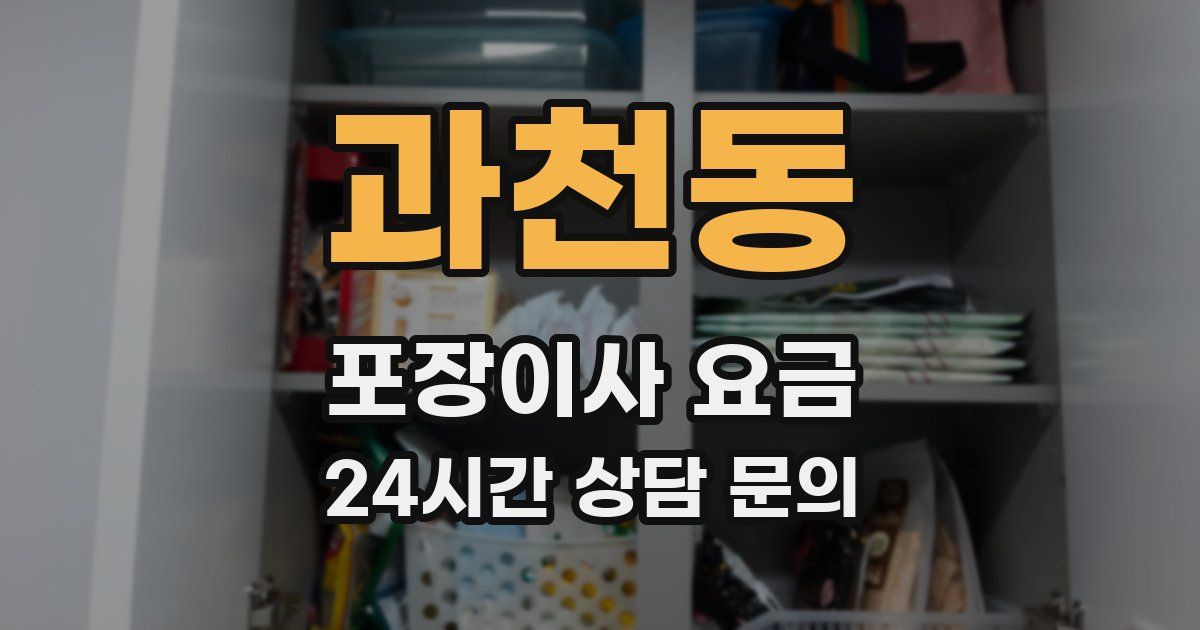 과천동 포장이사 요금
