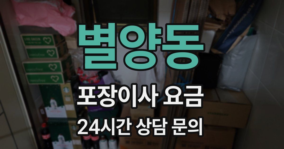 별양동 포장이사 요금