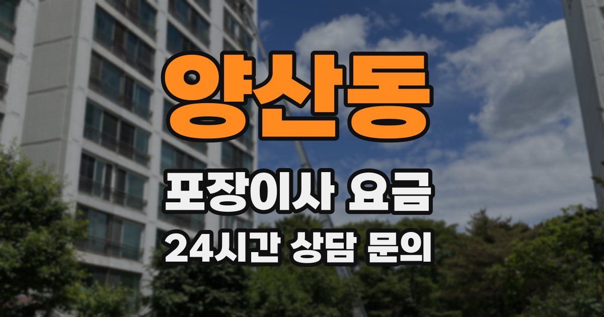 양산동 포장이사 요금