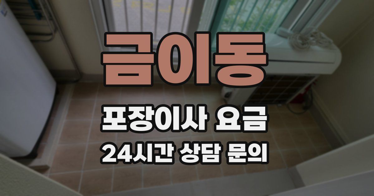 금이동 포장이사 요금